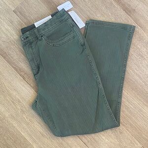 NEW PERFECT JEAN STRAIGHT RELAXED FIT HIGH RISE SLIMMING TECH ARMY GREEN JEAN 14